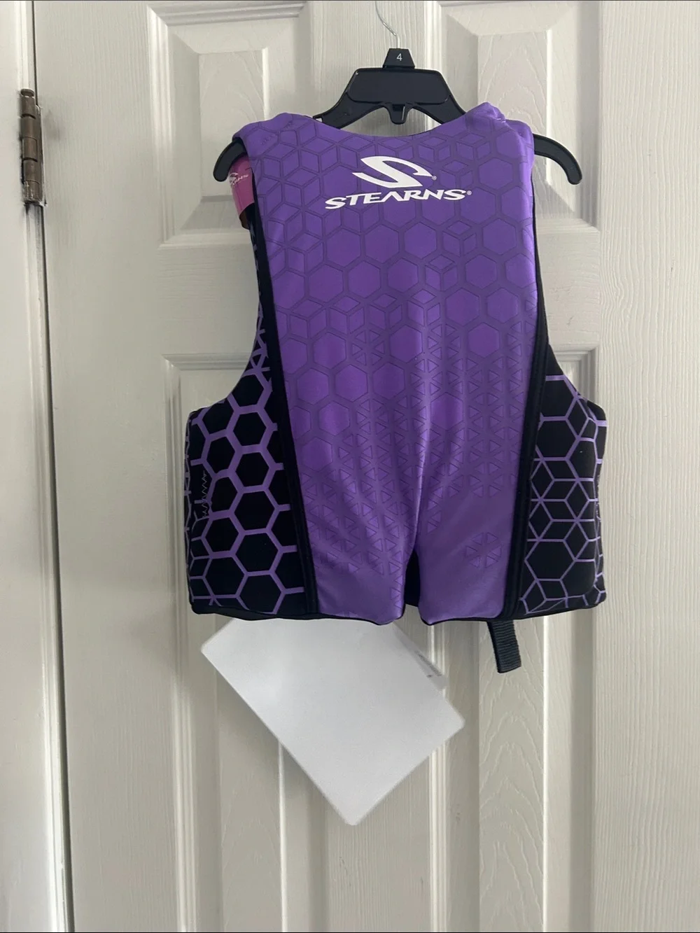 STEARNS YOUTH LIFE JACKET PURPLE HEX PATTERN SIZE YOUTH 50-90LBS NWT